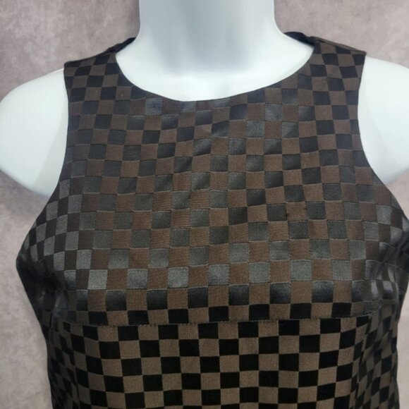 Vintage Jeanette Kastenberg Checkerboard Print Y2K Mini Dress Size 2 - Picture 2 of 12